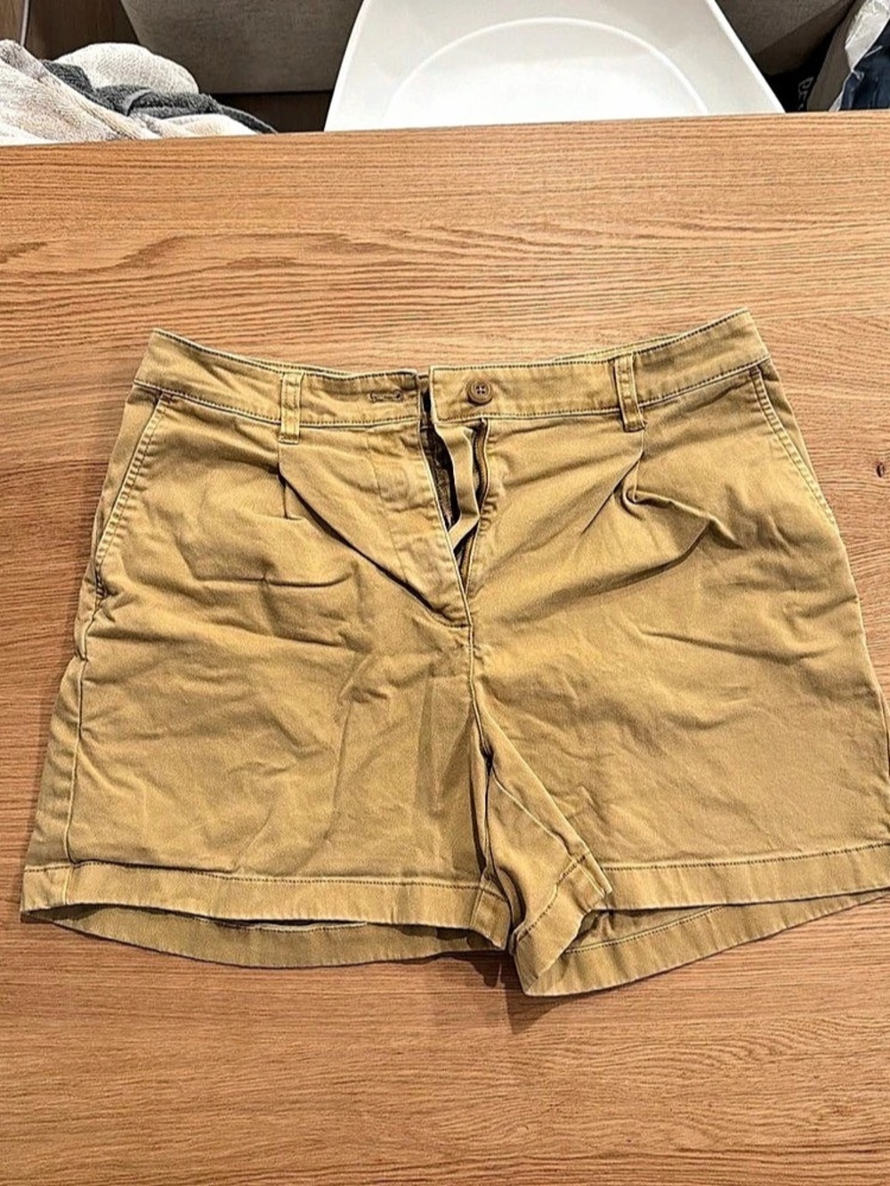 J.Crew Pleated Heritage Chino Short Bermuda Shorts Brown Size 8